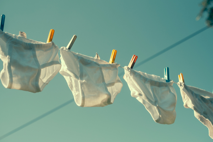 A line of freshly washed underwear